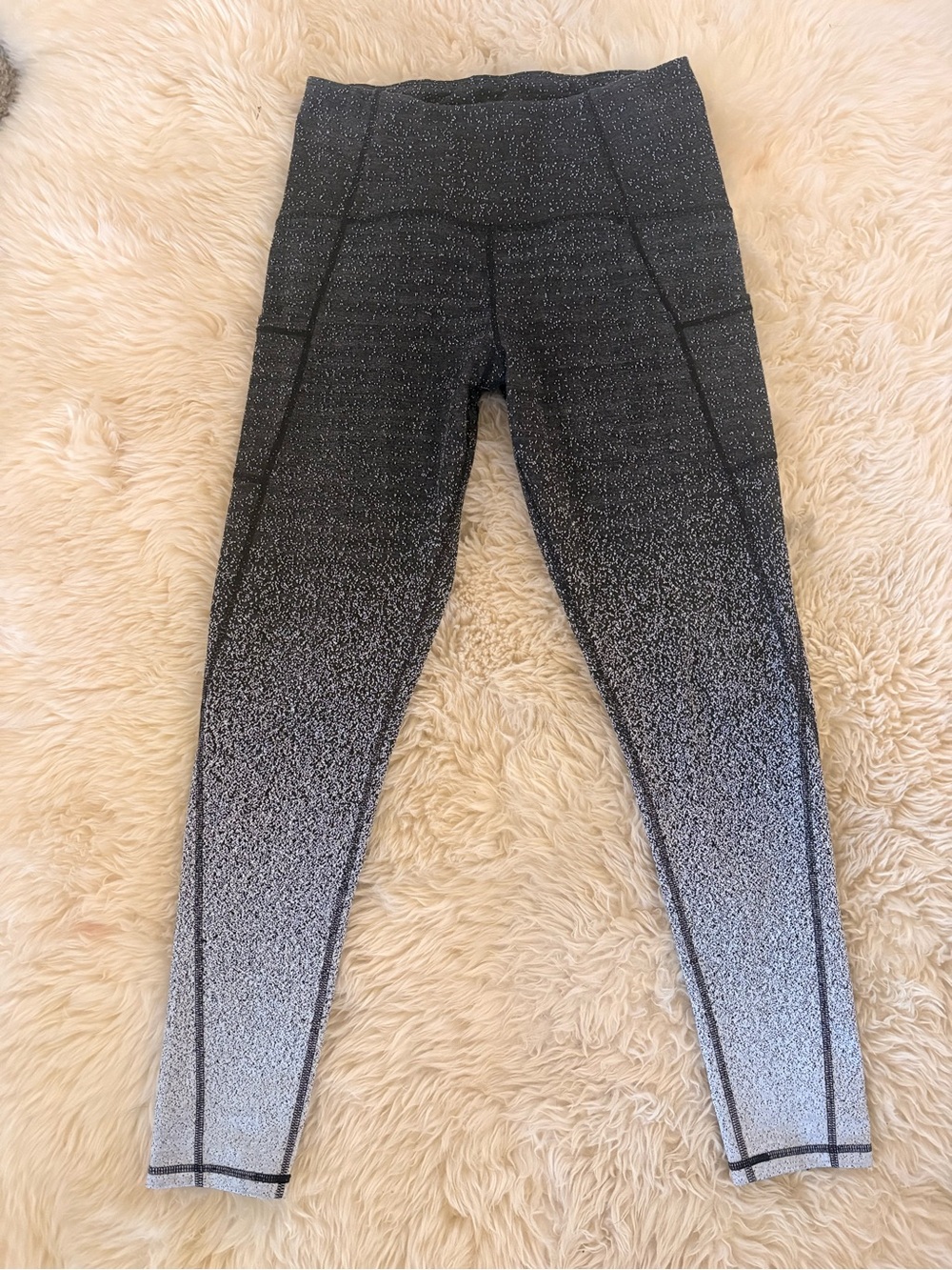 Champion ~ Black and Light Gray Ombre Leggings with Space-Dye Detail